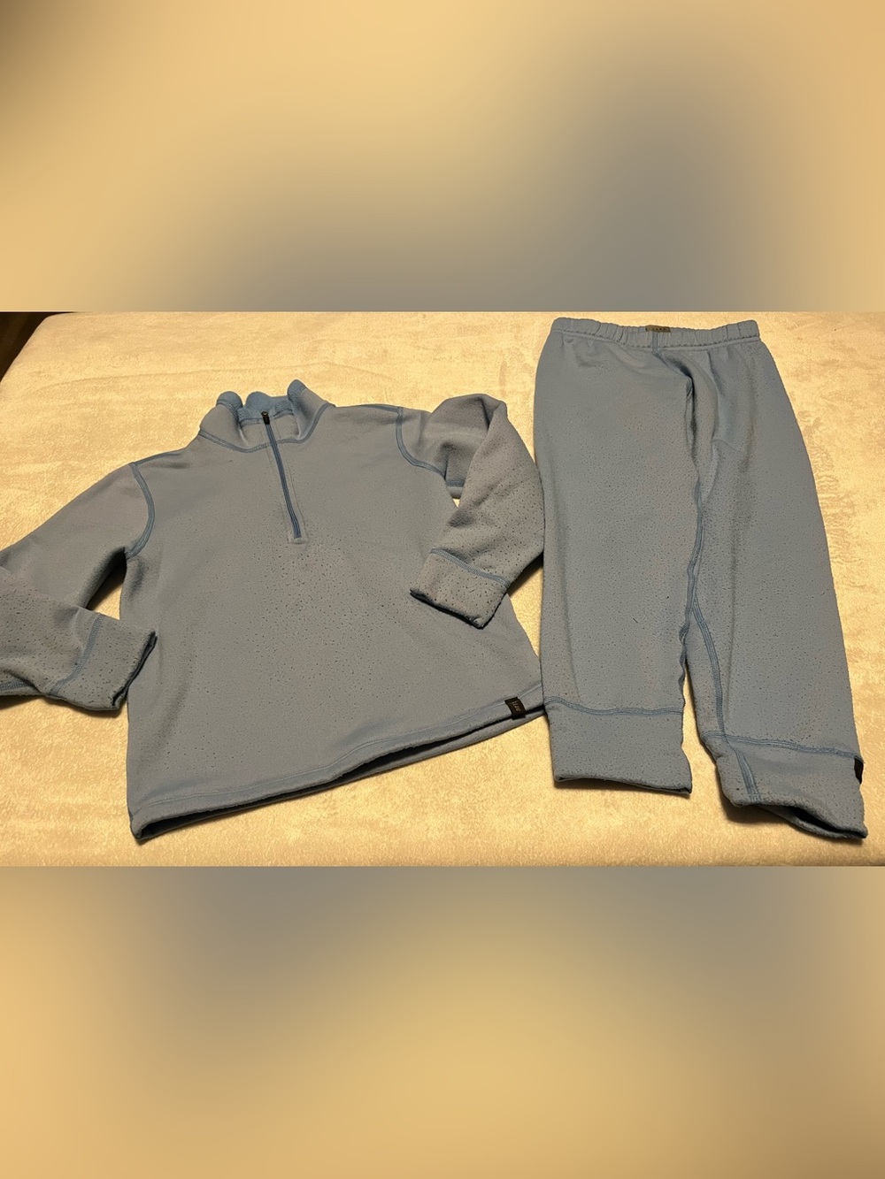 Kids Light Blue Top & Bottoms - Cozy Pullover and Pants Base Layer Set